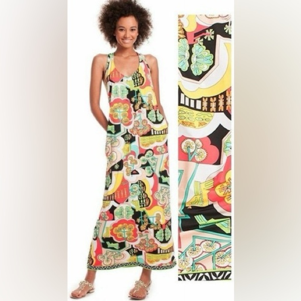 Trina Turk Modern Garden Swimsuit Coverup Maxi Sundress L